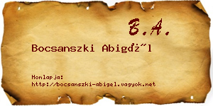 Bocsanszki Abigél névjegykártya